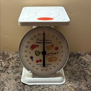 American Family Scale Weighs up to 25 Pounds by Ounces- white